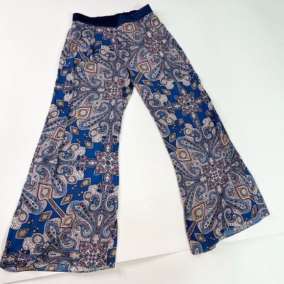 Anthropologie Elevenses Wide Leg Pants Womens Small High Rise Zip Floral Bottoms - Picture 1 of 12